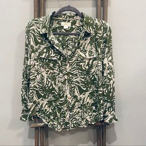 Anthropologie x Maeve Tropical Print Button Down